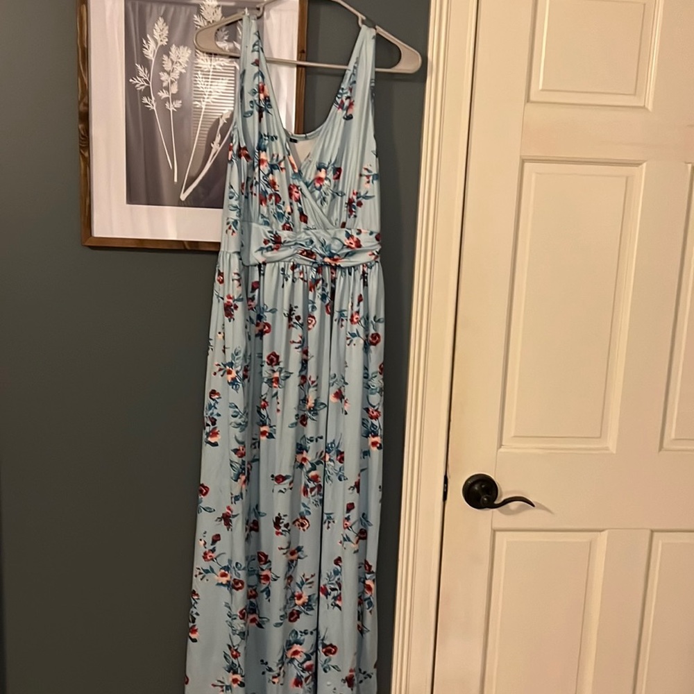Blue/floral maxi dress